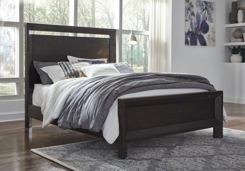 

    
Acacia Wood Basalt Grey Panel King Bedroom Set 3Pcs CHLOE by Modus Furniture
