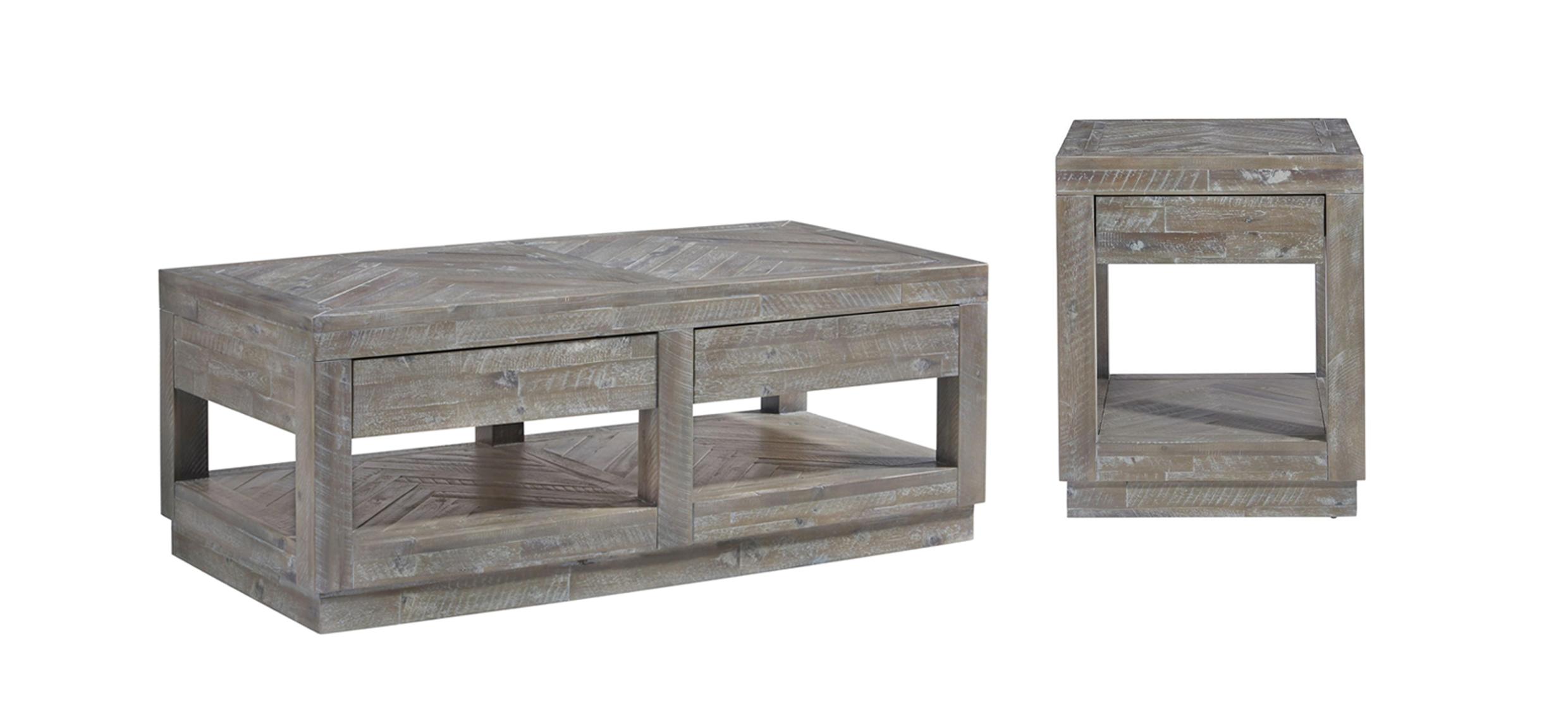 

    
Acacia Wood Rustic Latte Finish Coffee Table Set 2Pcs HERRINGBONE by Modus Furniture
