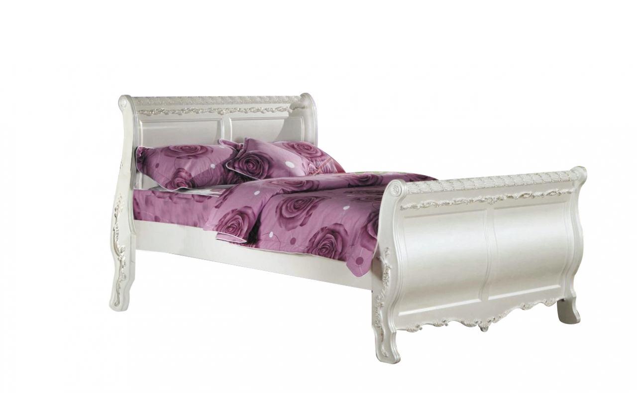 

    
Pearl 01005 -Set-6 Acme Furniture 01005F Youth Pearl White Gold Accent Full Sleigh Trundle Bed Set 6Pcs
