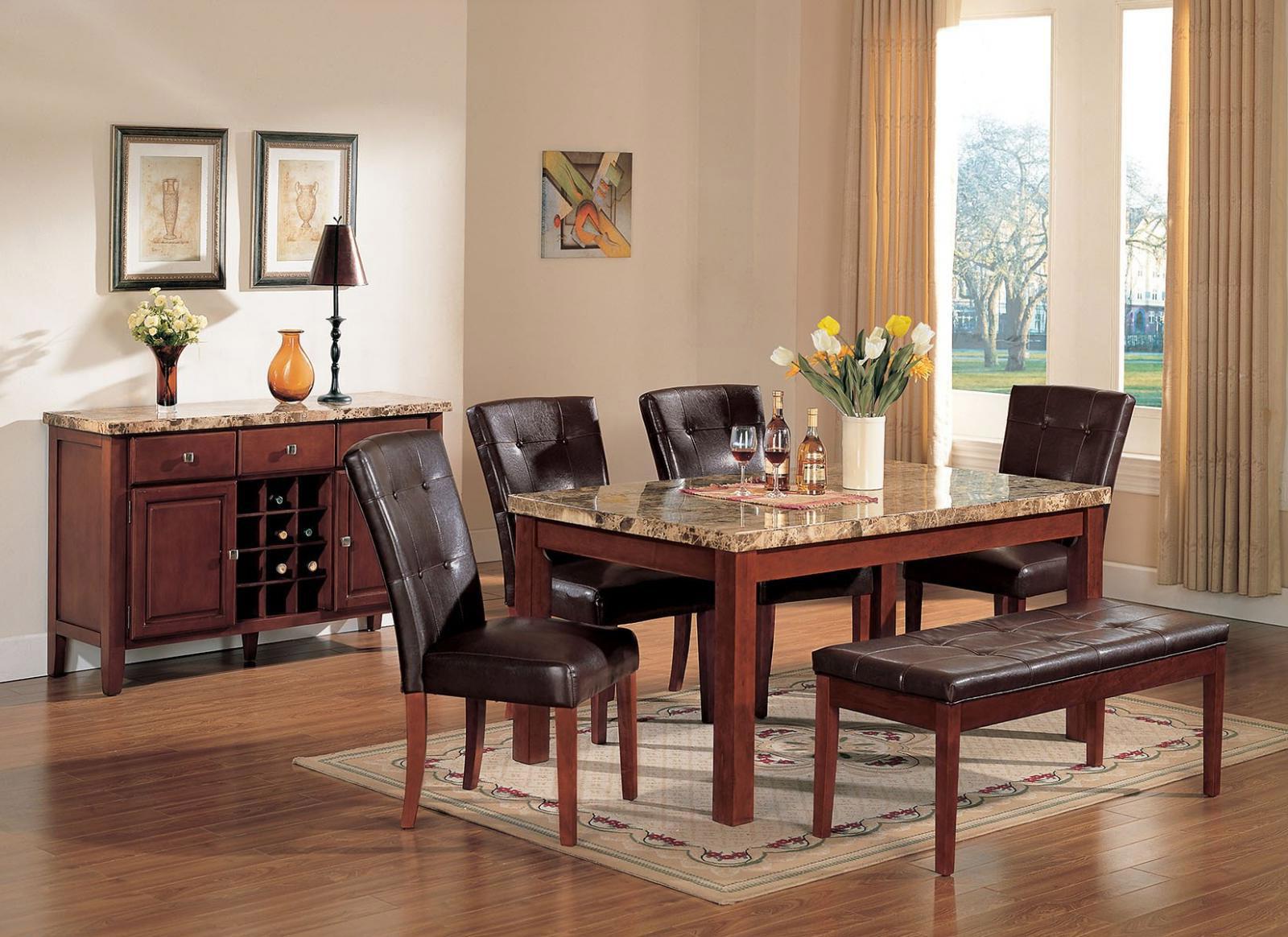 

    
Brown Marble Cherry Dining Set 7Pcs Classic Acme Furniture 07045 Bologna
