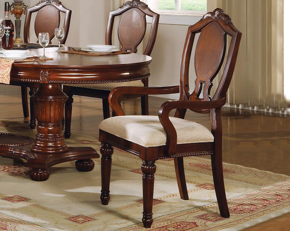 

        
Acme Furniture Classique Dining Table Set Brown/Cherry Fabric 00840412949067
