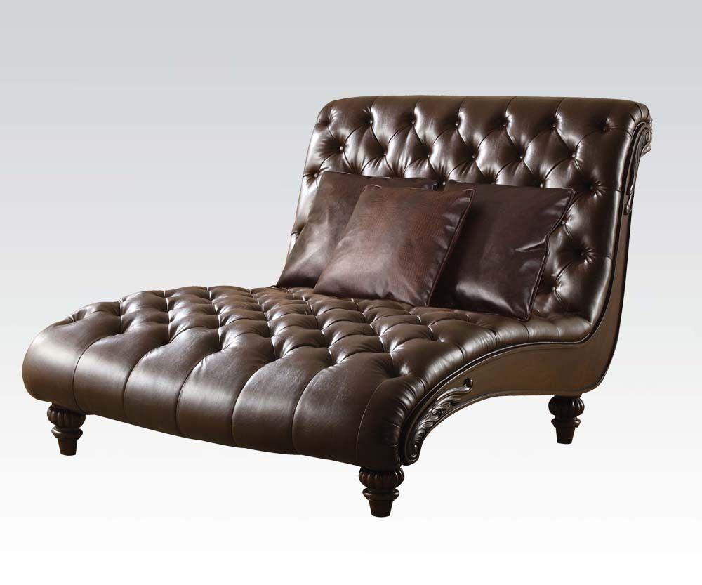 

    
Oversized Lounge Tufted Chaise Chocolate Brown Classic 15035 Anondale Acme
