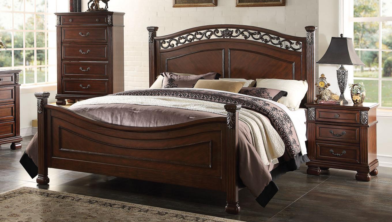 

    
Dark Walnut King Bed Manfred 22767EK Acme Traditional
