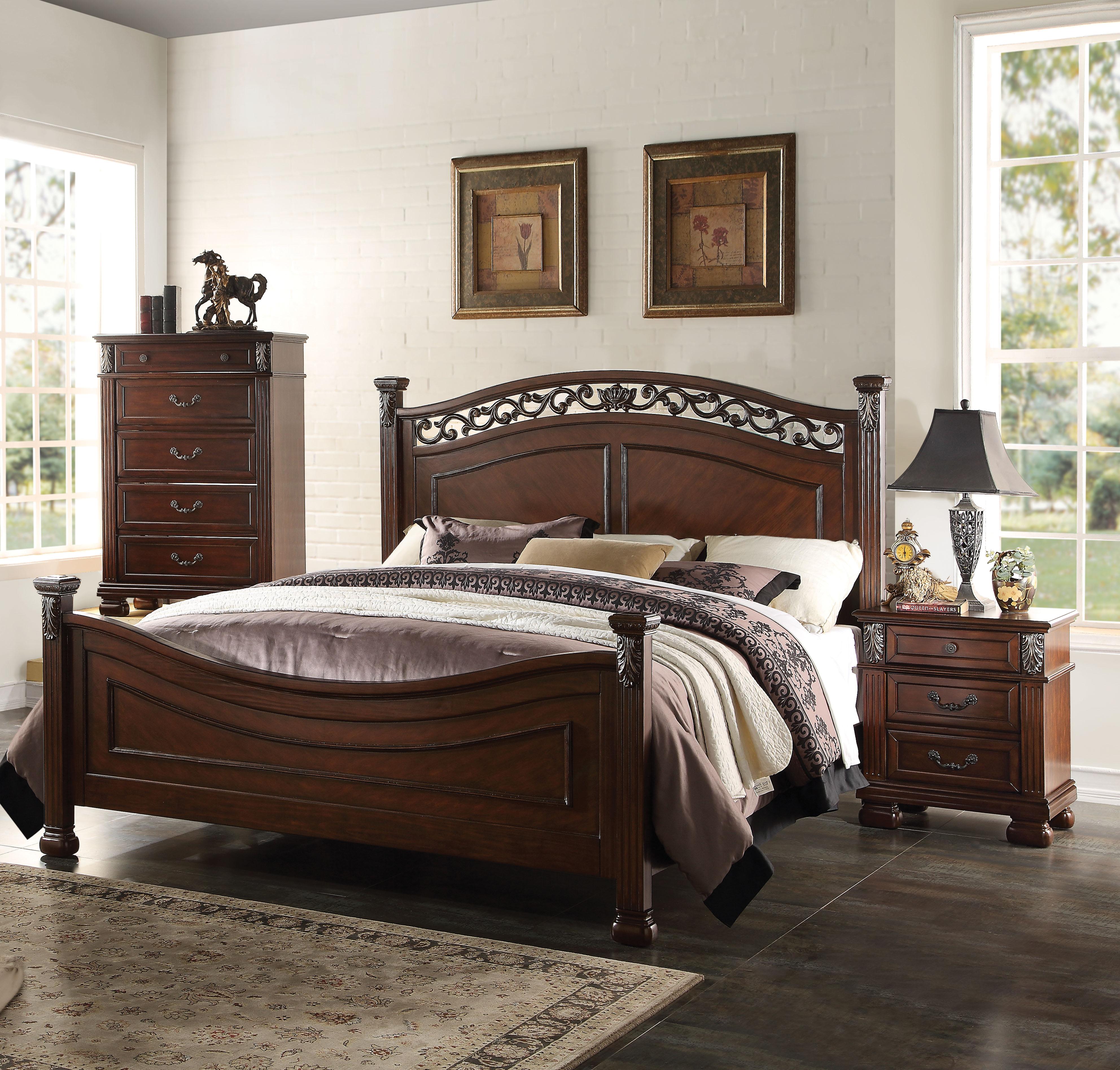 

    
Dark Walnut King Bedroom Set 2Pcs Manfred 22767EK Acme Traditional
