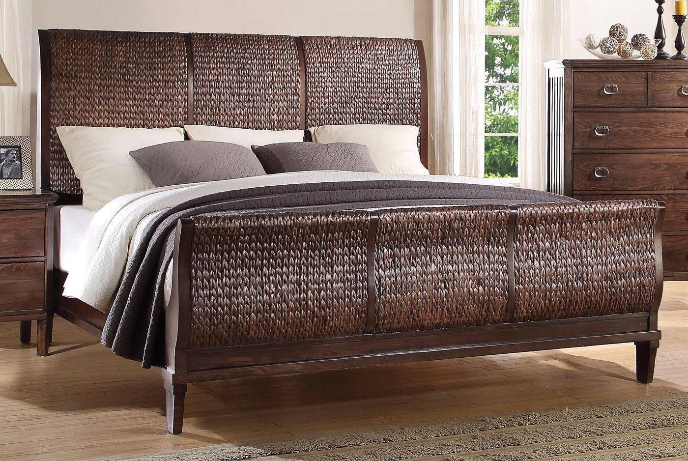 

    
Acme 23947EK Mazen Cherry Oak King Wicker Wood Sleigh Bed Contemporary Classic
