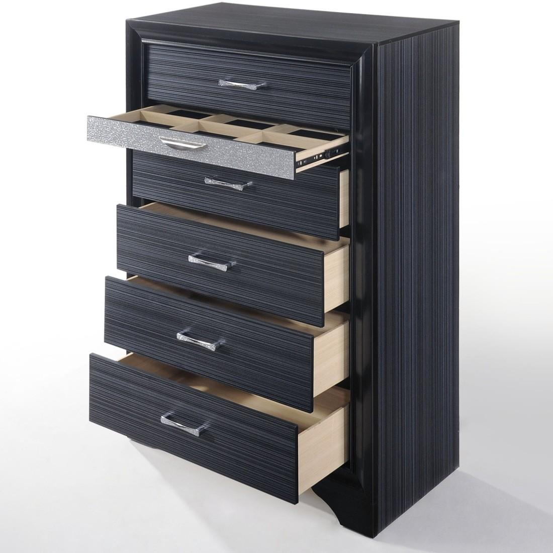 

    
25897EK-Set-5 Black Wood King Storage Bedroom Set 5Pcs w/Chest Contemporary Naima 25897EK Acme
