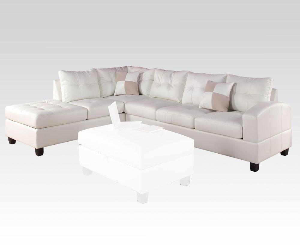 Contemporary Sectional Sofa Kiva 51175 51175 Kiva -Sectional in White Bonded Leather