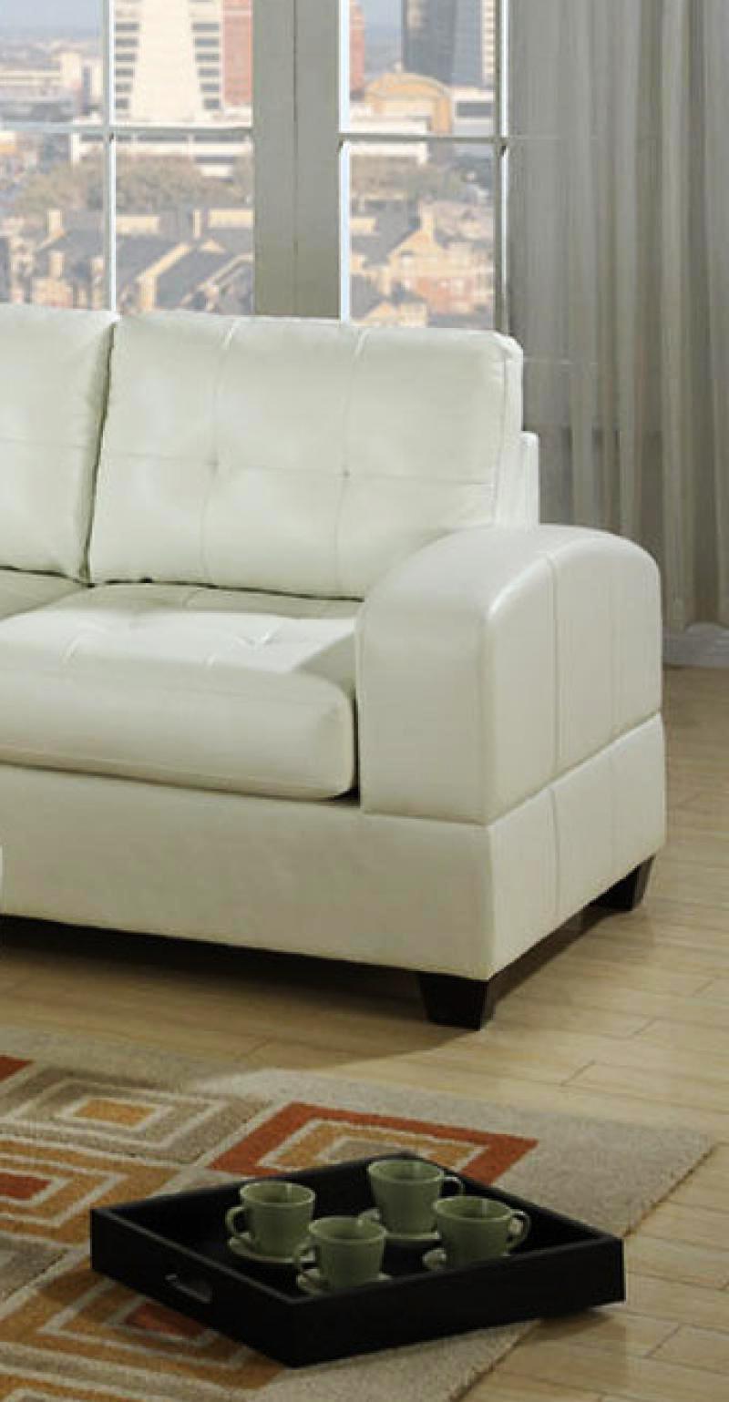 

    
 Shop  White Bonded Leather Reversal Chaise Sectional Set LHC 51175 Kiva Acme Furniture
