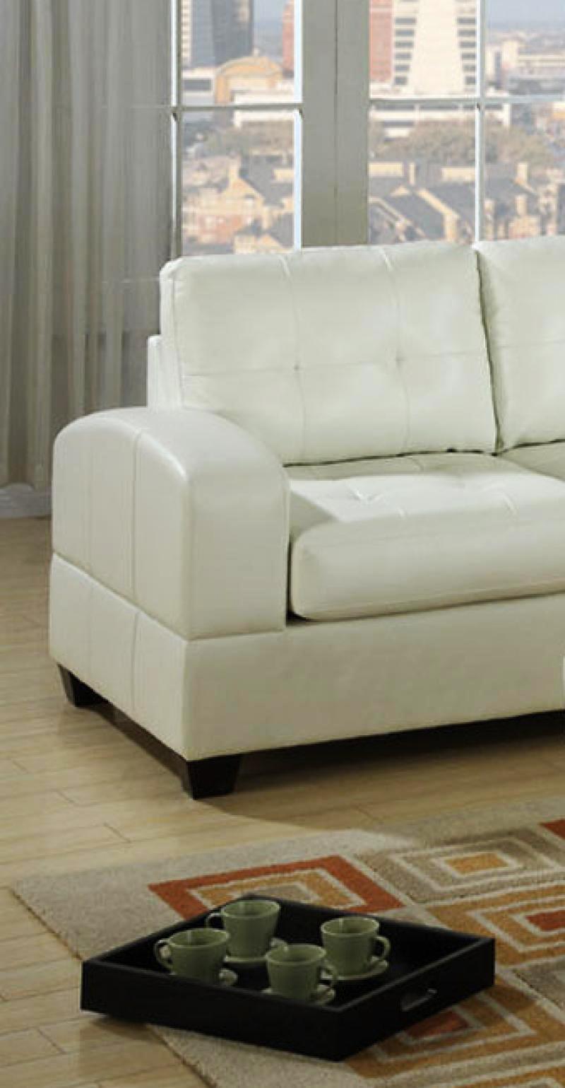 

    
 Shop  White Bonded Leather Reversal Chaise Sectional Sofa Set Acme Furniture 51175 Kiva
