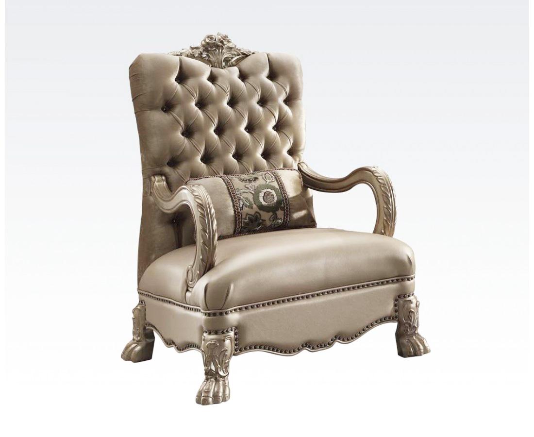 

    
Victorian Bone Velvet Gold Patina Accent Chair Set 2 Dresden 52092 Acme Vintage
