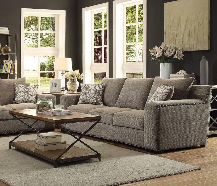 

    
Gray Fabric Sofa Set 2Pcs Contemporary Acme Furniture 52190 Ushury
