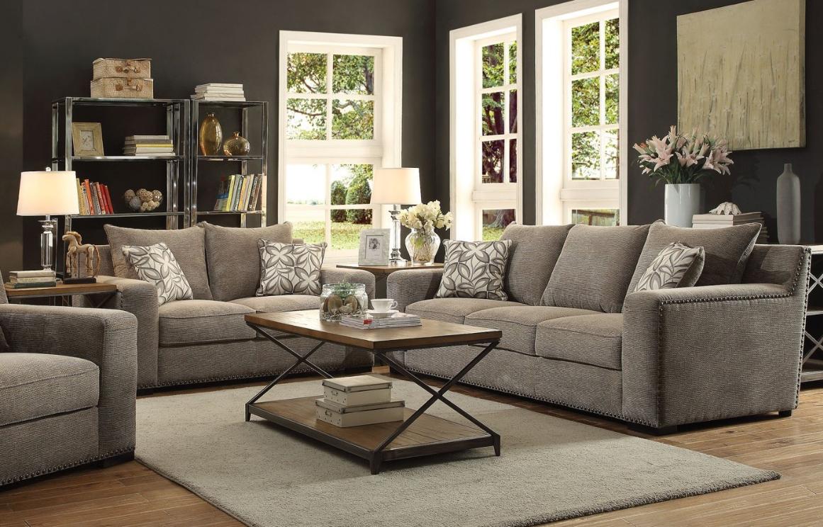 

    
Gray Fabric Sofa Set 2Pcs Contemporary Acme Furniture 52190 Ushury
