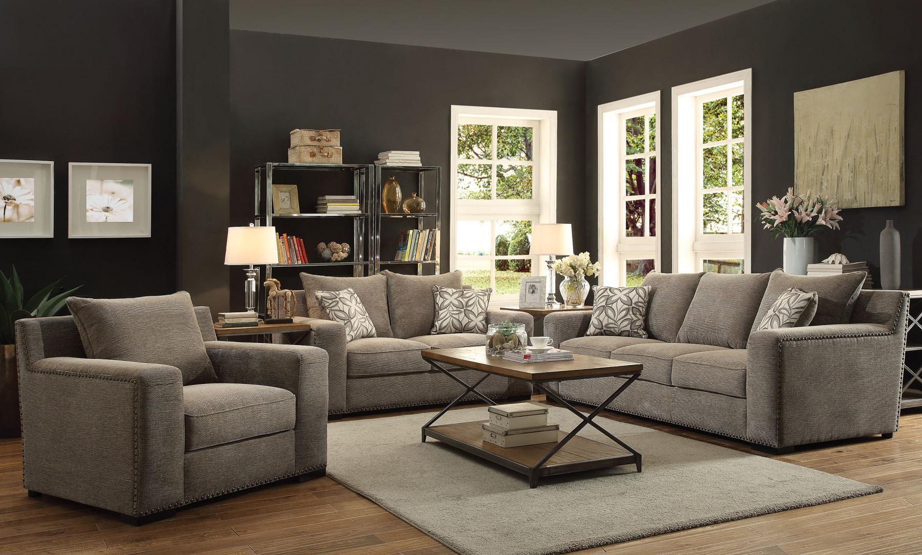 

    
Gray Fabric Sofa Set 3Pcs Contemporary Acme Furniture 52190 Ushury
