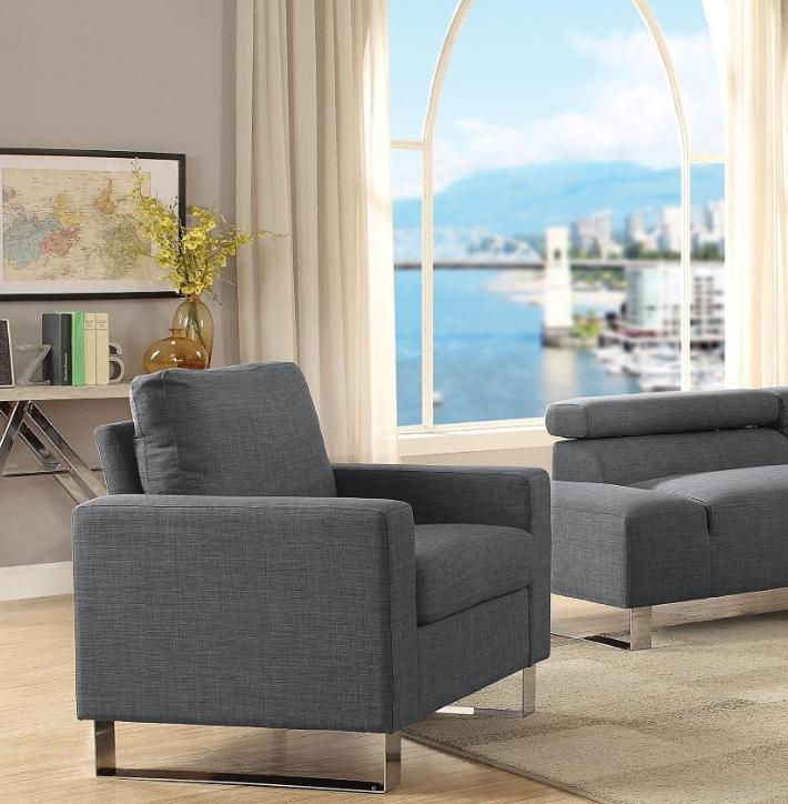 

    
Gray Linen Sectional Sofa Set 2Pcs Contemporary Acme Furniture 52890 Horace
