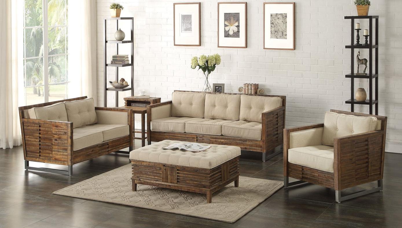 

    
Beige Linen and Reclaimed Oak Living Room Set 4Pcs Acme Furniture 53450 Andria
