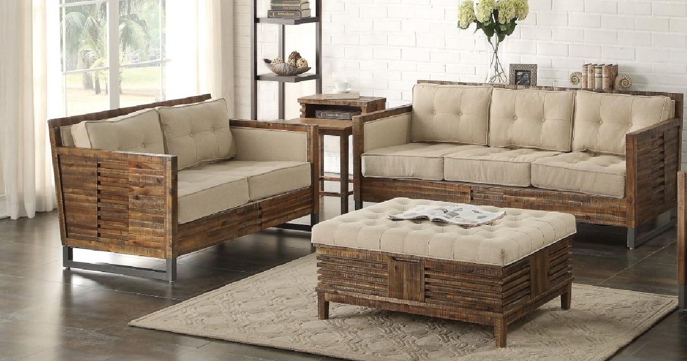

    
Beige Linen and Reclaimed Oak Living Room Set 4Pcs Acme Furniture 53450 Andria
