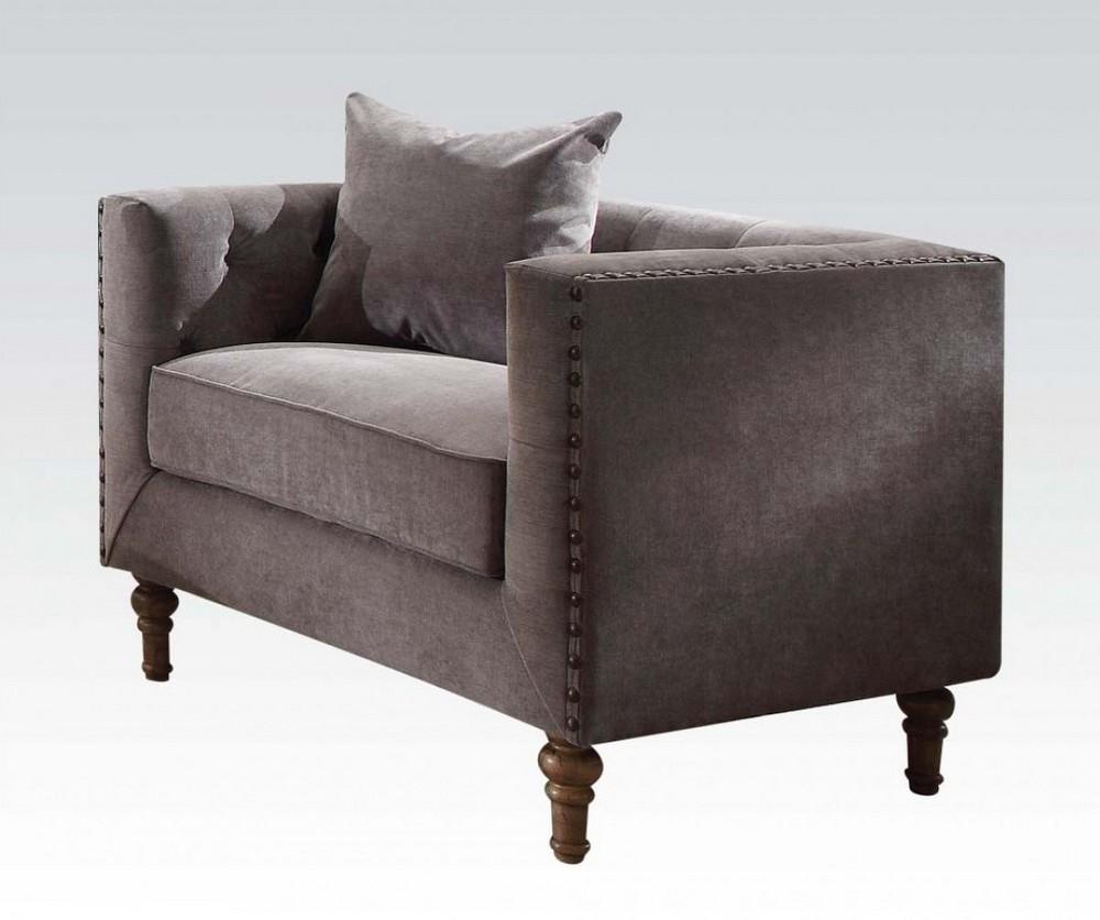 

    
 Order  Gray Velvet Tufted Sofa Set 3P Sidonia 53580 Acme Vintage Traditional Classic
