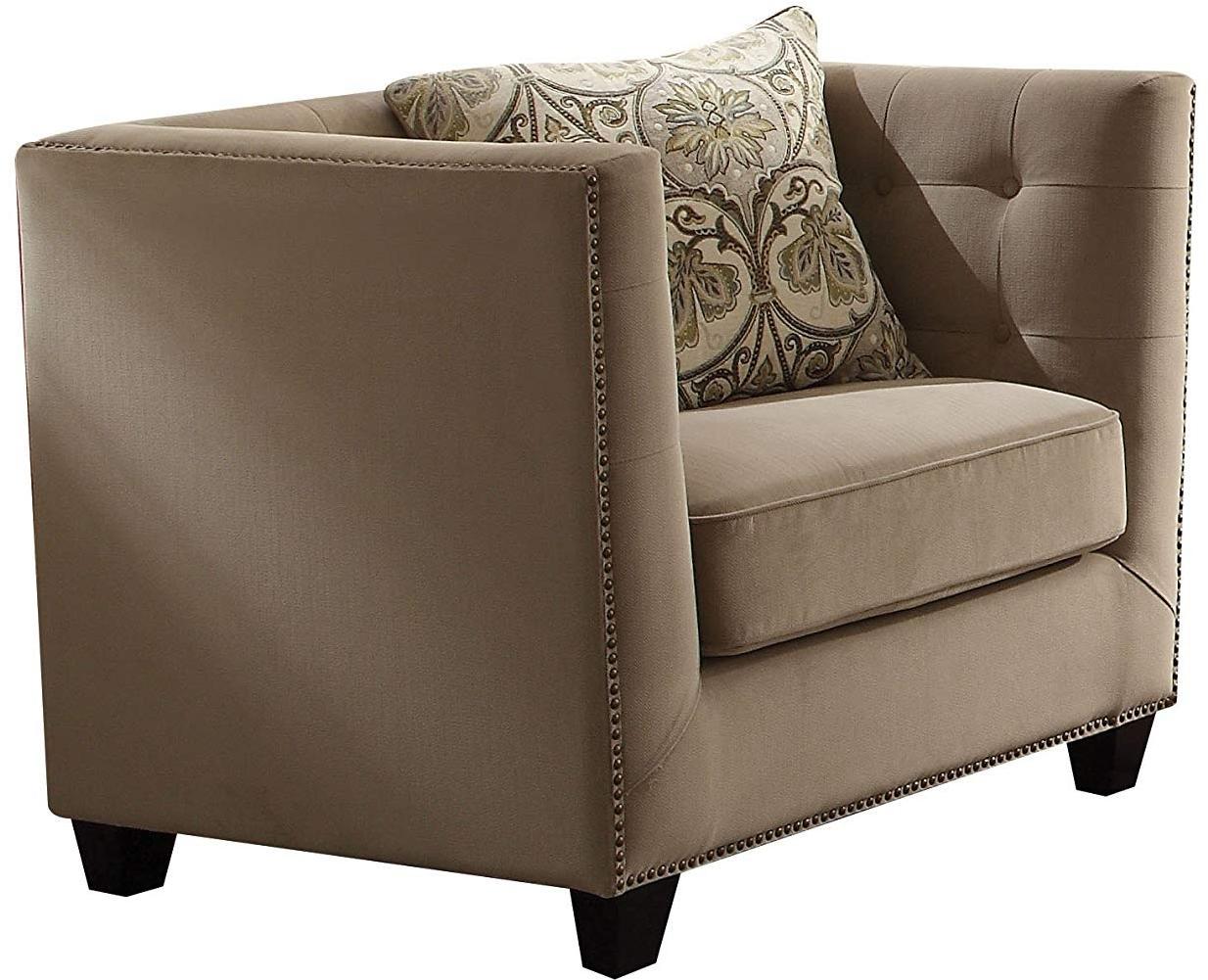 

        
Acme Furniture Juliana Sofa Loveseat and Chair Set Beige Fabric 0840412050084
