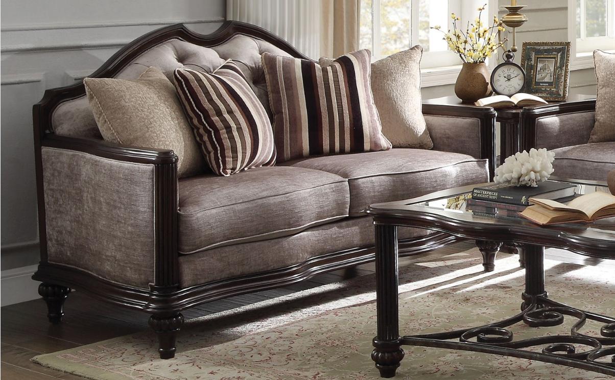

    
Acme Furniture 53770 Azis Gray and Dark Walnut Living Room Set 2Pcs Classic
