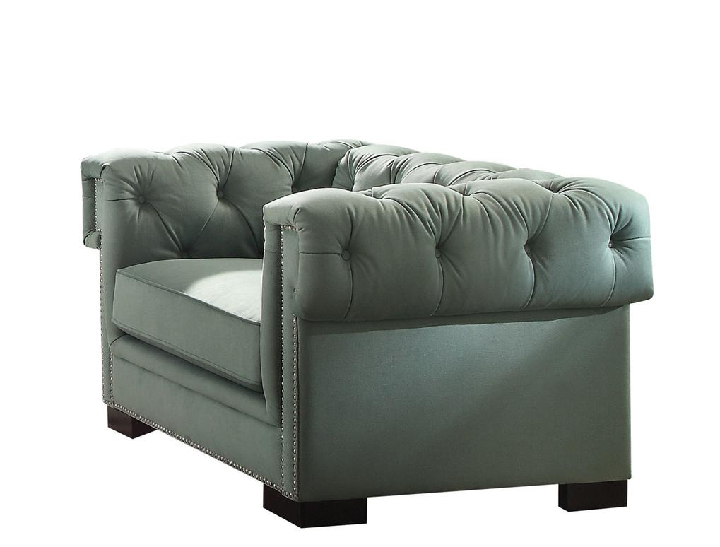 

    
Teal Polished Velvet Button Tufted Sofa Set 3Pcs Acme Furniture 54145 Eulalie
