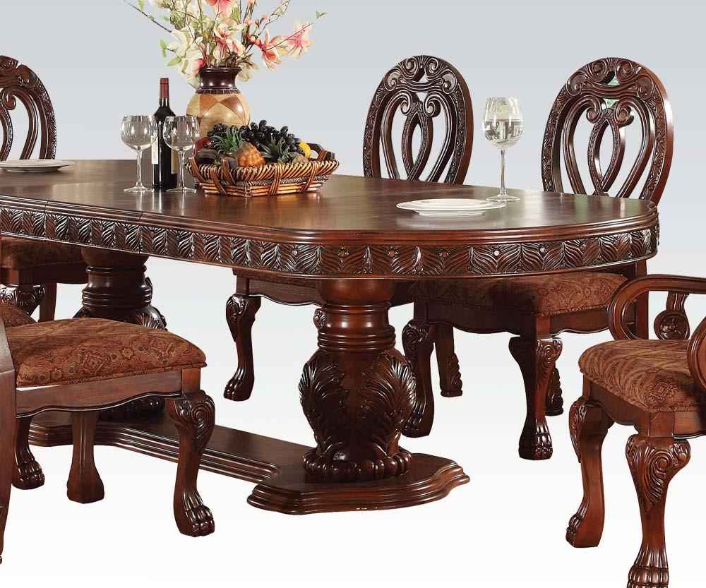 

    
 Order  Cherry Double Pedestal Dining Table Set 8Pcs Classic Acme Furniture 60265 Quinlan
