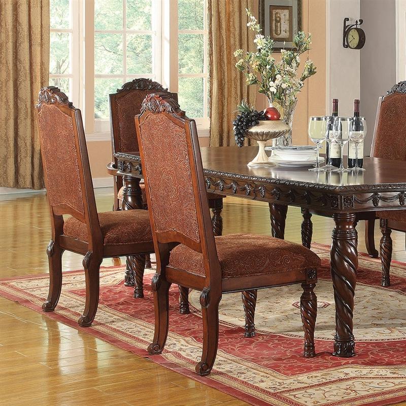 

                    
Acme Furniture Quimby Dining Table Set Cherry Fabric Purchase 
