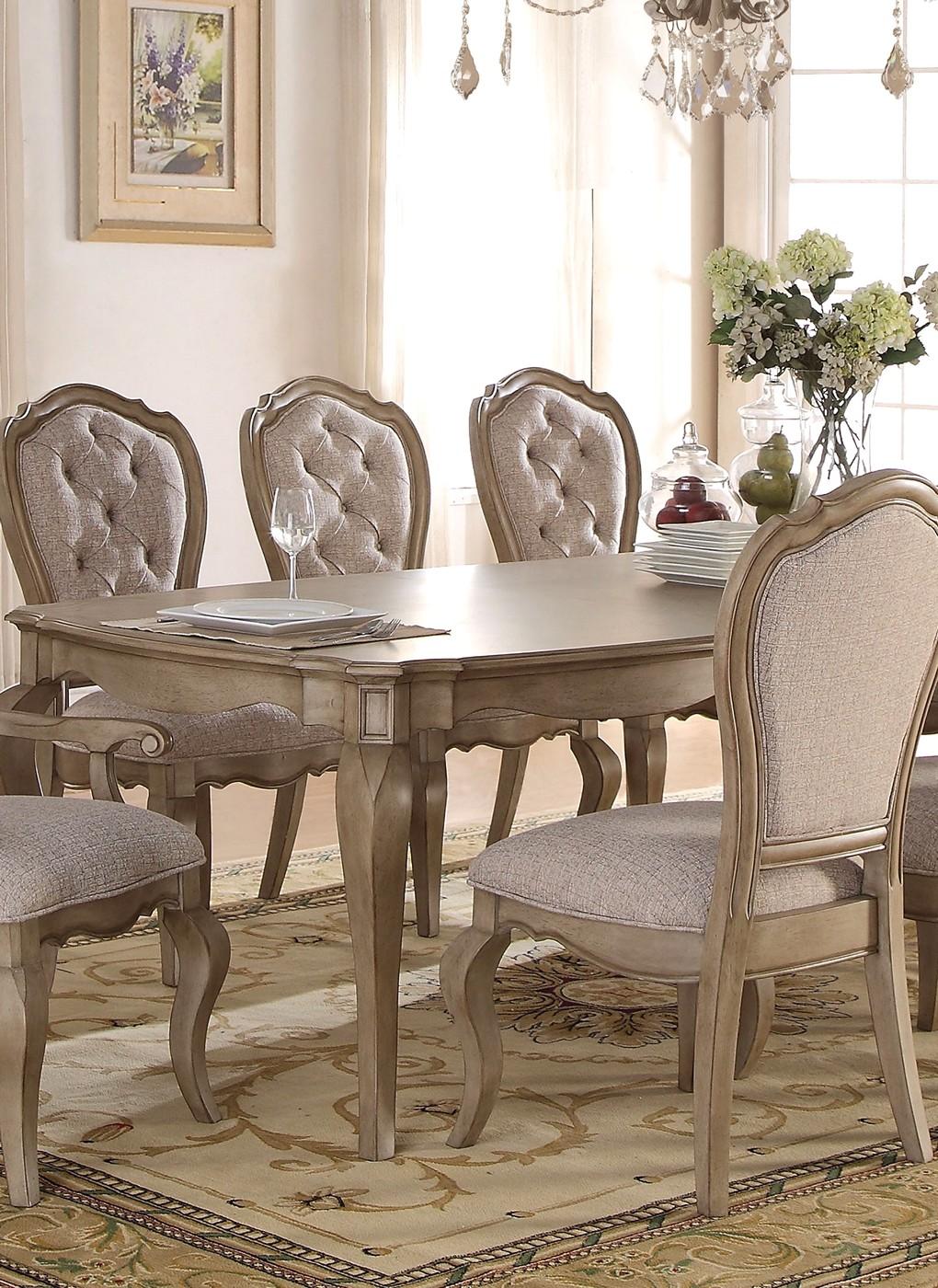 

        
Acme Furniture Chelmsford 66050 Dining Table Set Taupe Fabric 00840412077586
