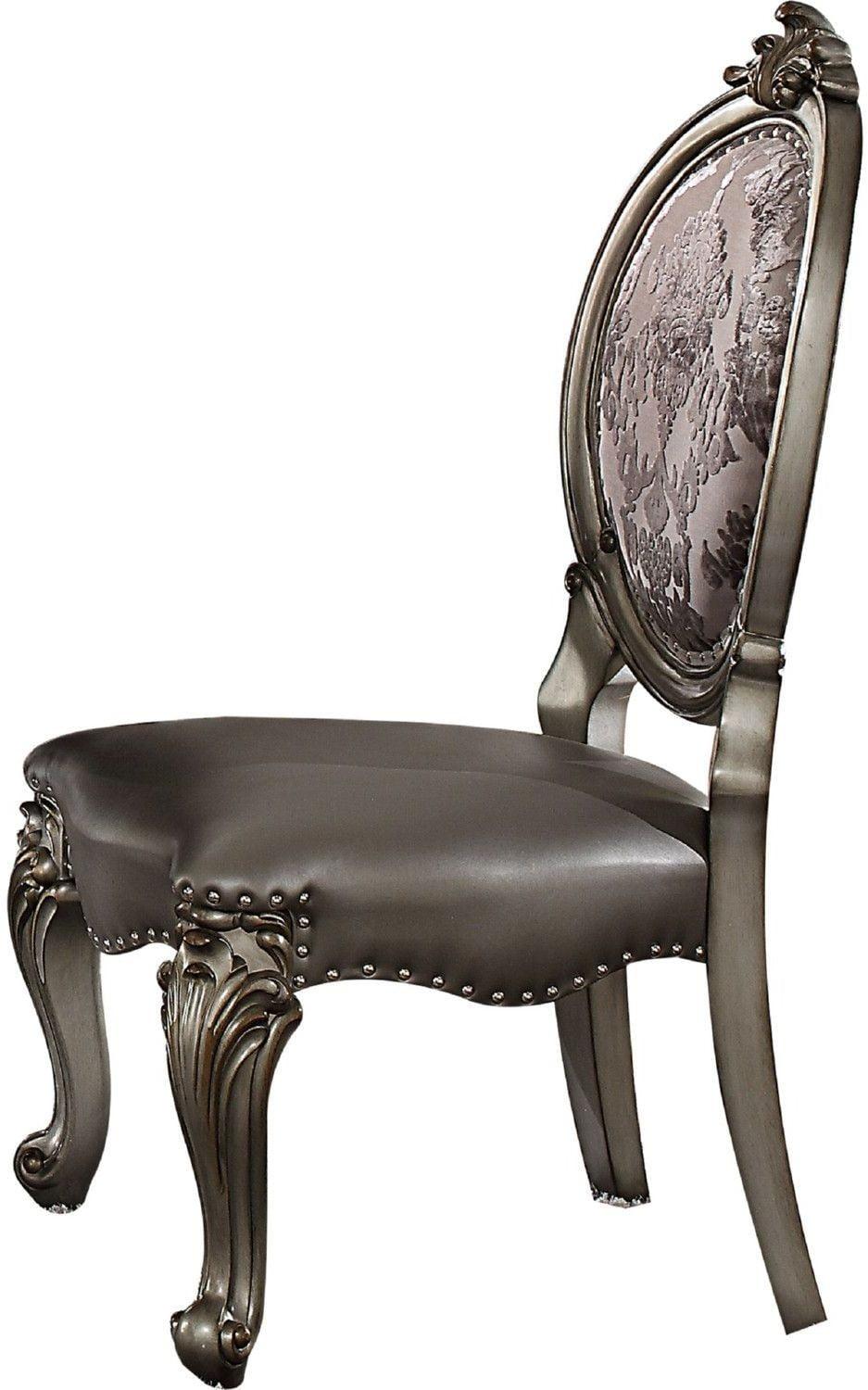 

    
Acme Furniture 66840 Versailles Dining Sets Platinum/Antique/Silver Versailles 66840-Set-5
