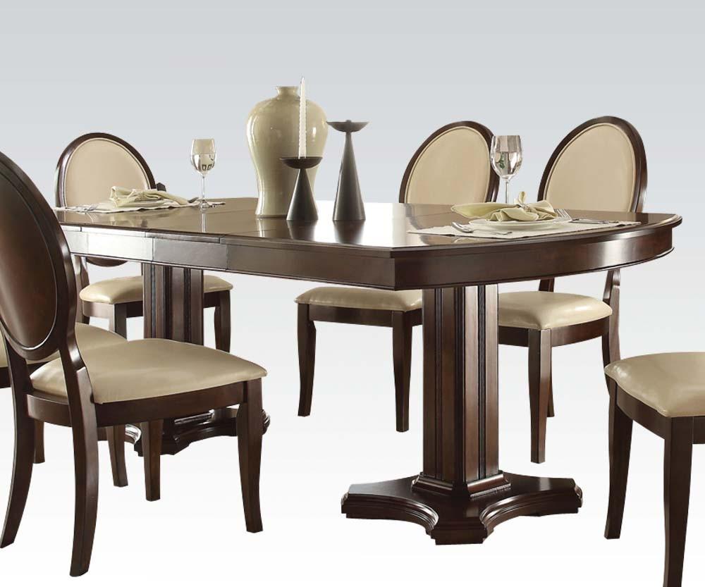 

    
Cream PU Cherry Double Pedestal Dining Table Set 9Pcs Acme Furniture 71260 Balint
