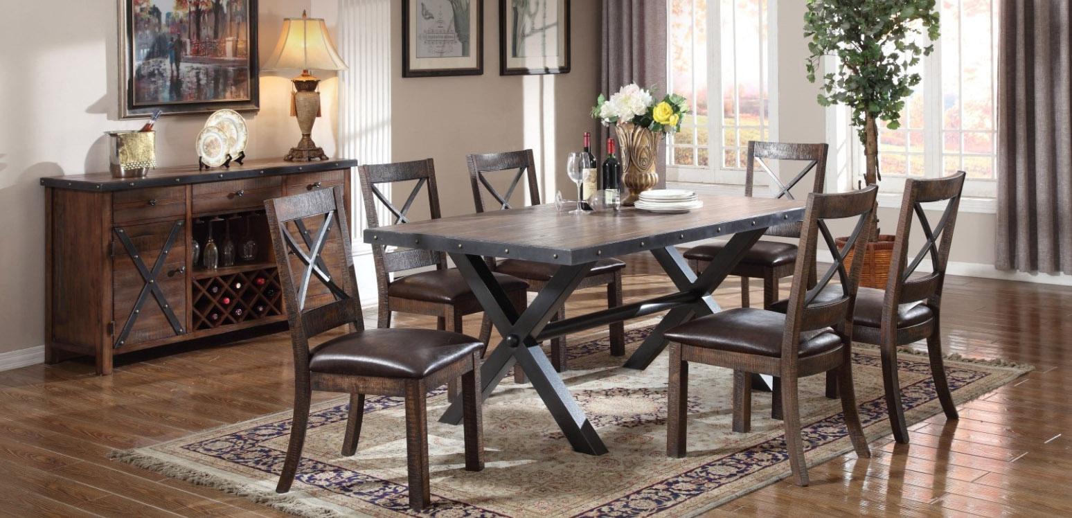 

    
Weathered Cherry Dining Table Set 7Pcs Classic Acme Furniture 72230 Earvin
