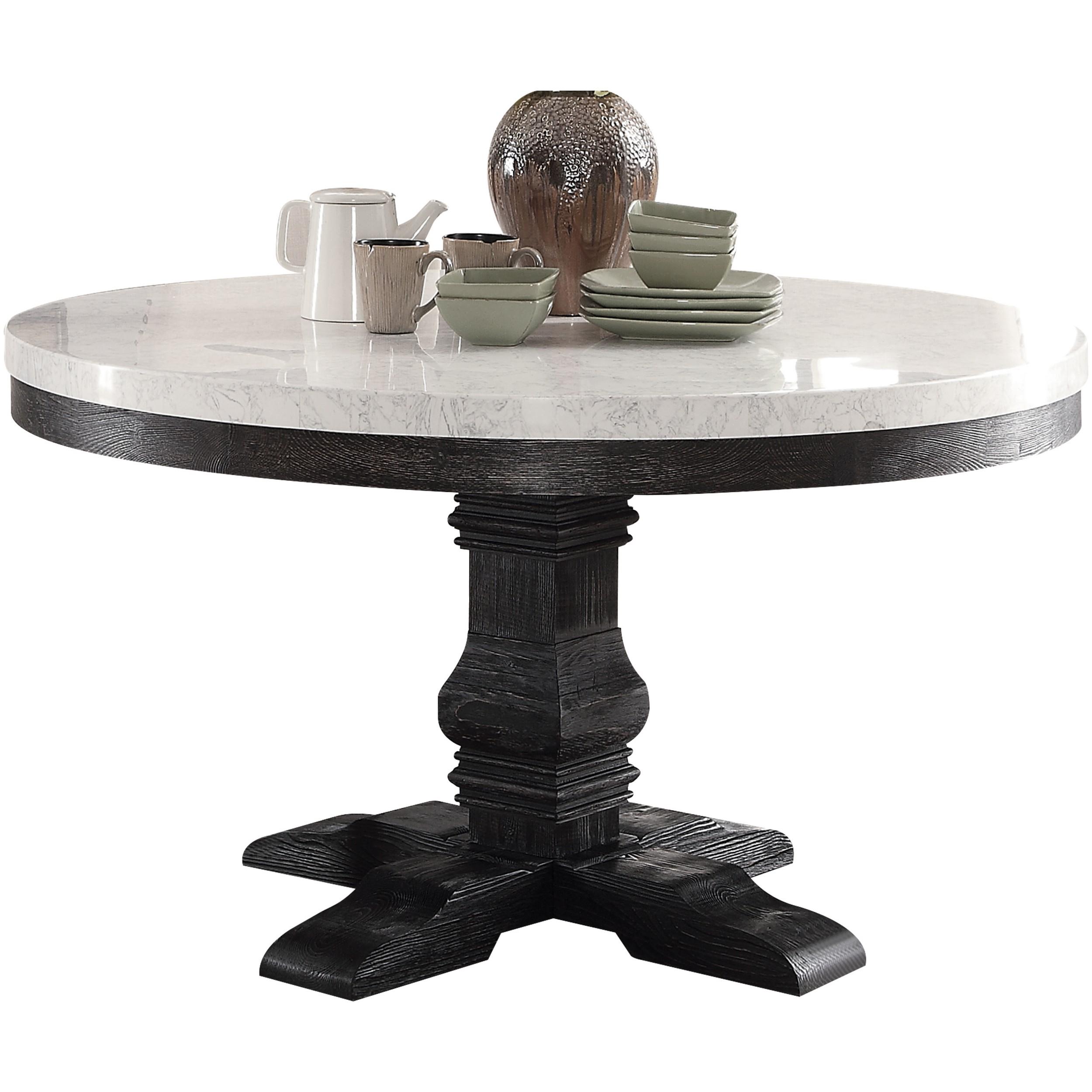 

    
White Marble Top Black Round Dining Table Set 5 Pcs Acme Furniture 72845 Nolan
