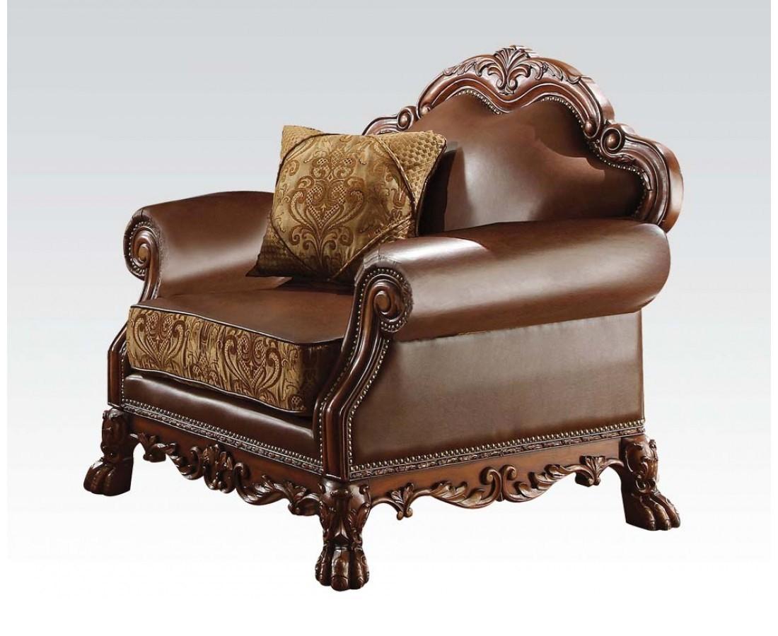 

        
Acme Furniture Dresden-15160 Sofa Loveseat Chair Oak/Cherry/Brown Faux Leather 0840412151606
