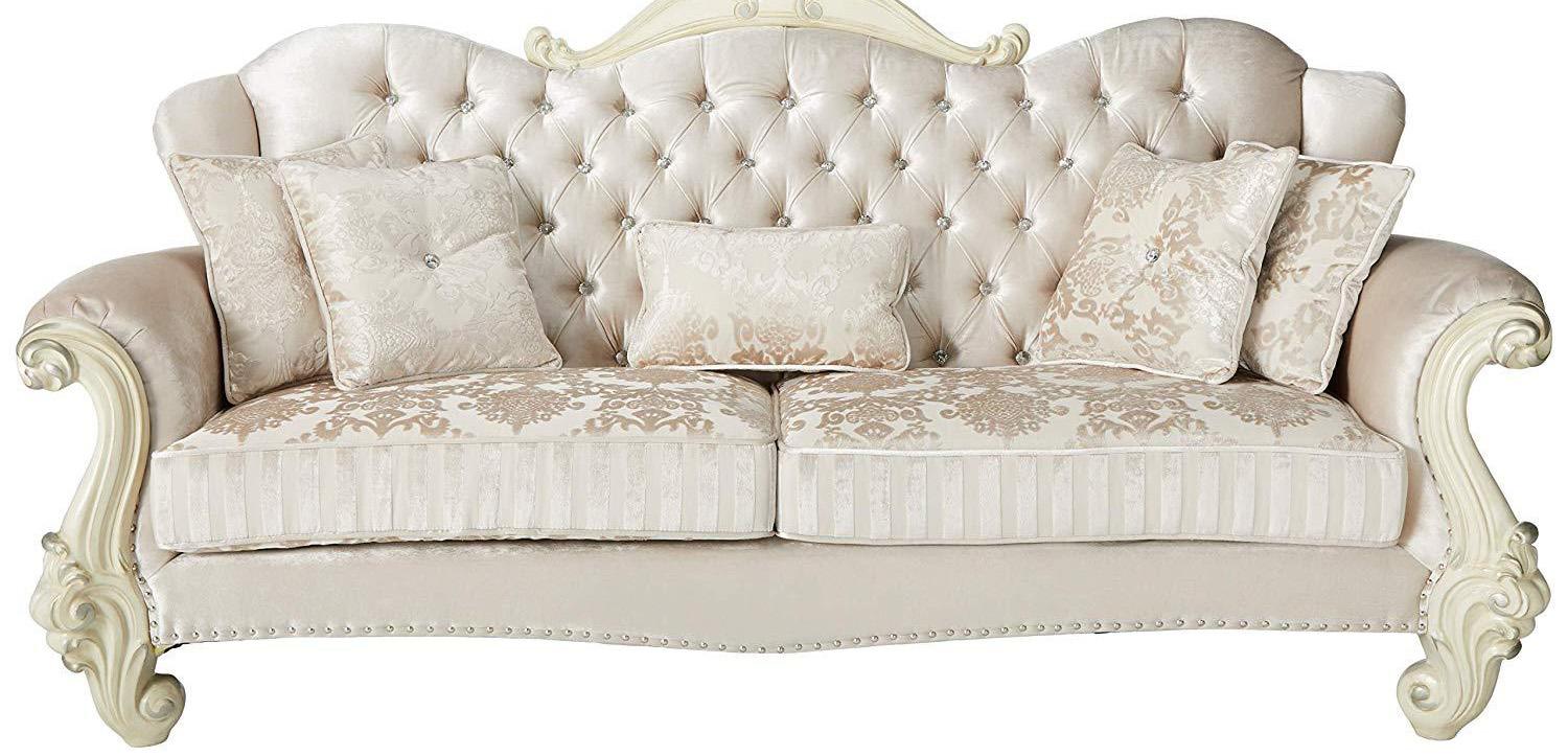

    
 Order  Ivory Velvet & Bone White Sofa Set 3Pcs Vintage Traditional Versailles 52105 Acme
