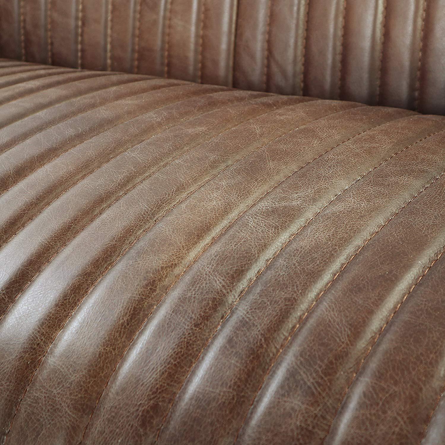 

    
 Shop  Industrial Vintage Brown Top Grain Leather Sofa Set 2Pcs Acme Brancaster
