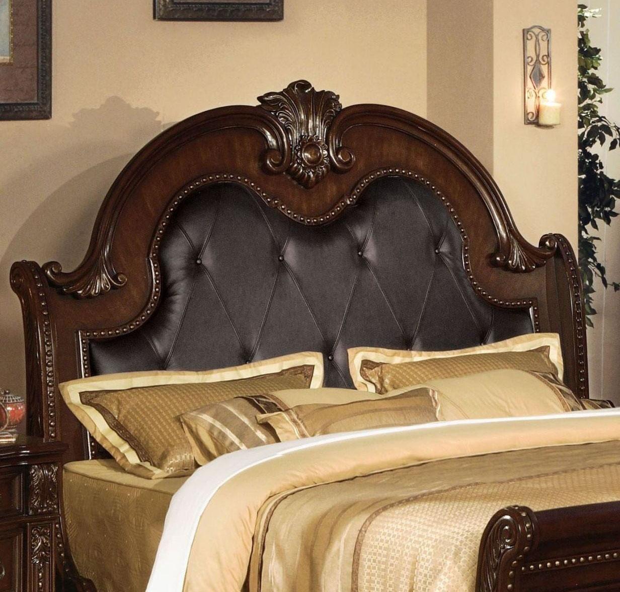

    
Cherry Wood Espresso PU Queen Bed 10310Q Anondale Acme Traditional
