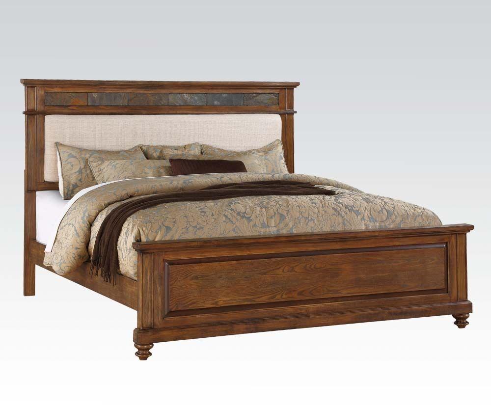 

    
Acme Furniture 24437EK Arielle Oak Wood King Panel Bed Contemporary
