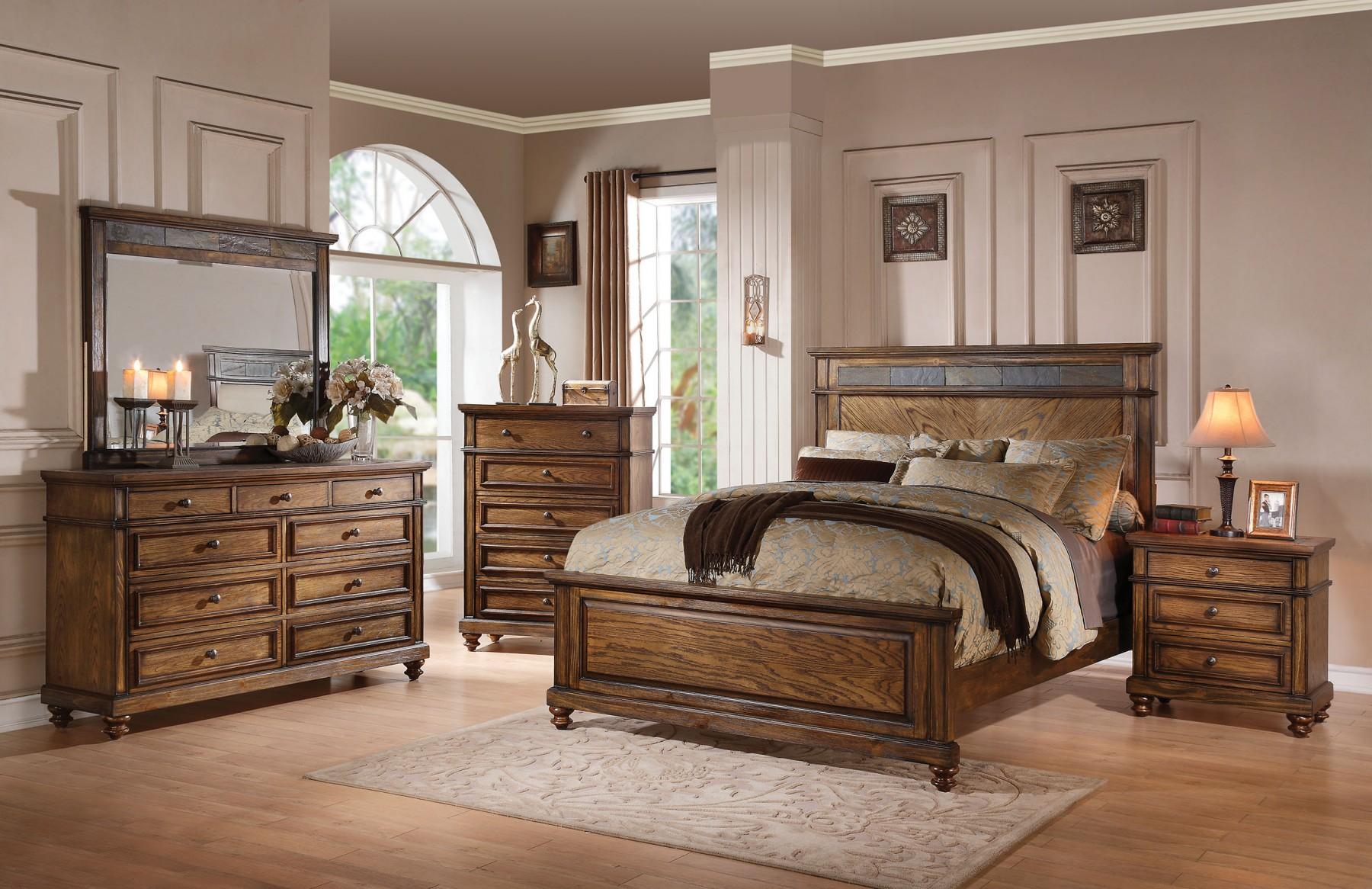 

    
Acme Furniture 24467EK Arielle Slate Oak King Panel Bedroom Set 4Pcs Contemporary
