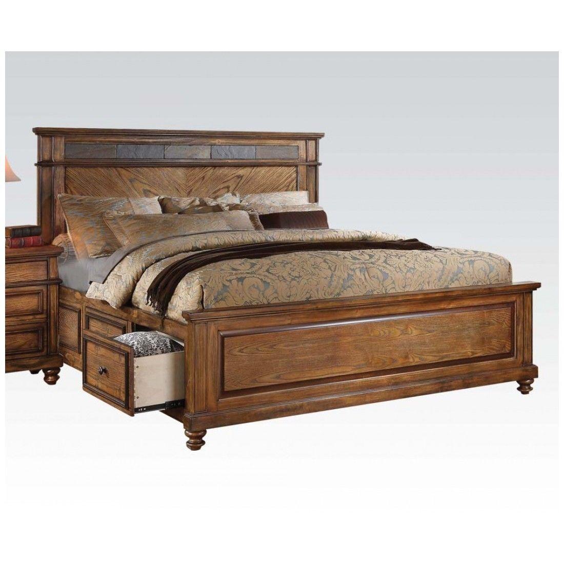 

    
Acme Furniture 24477EK Arielle Oak King Storage Bed Drawers Contemporary
