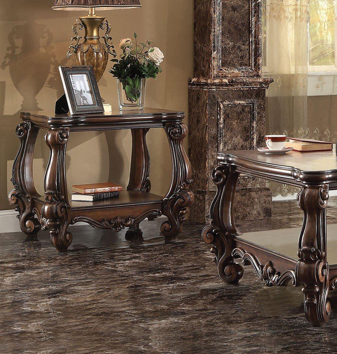 

    
Cherry Oak Coffee Table Set 3Pcs 82120 Versailles Acme Carved Wood Classic
