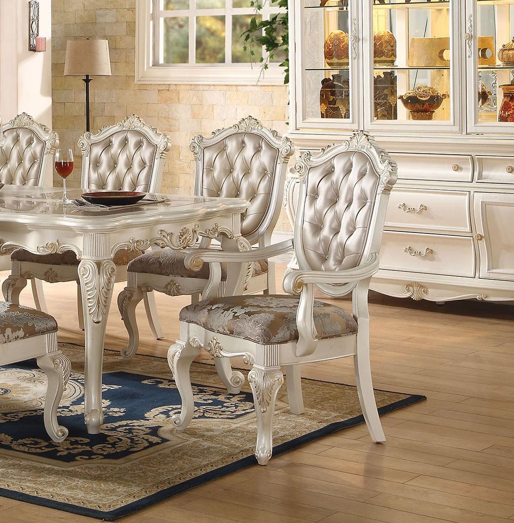 

        
Acme Furniture Chantelle 63540 Dining Table Set Pearl/White Faux Leather 00840412014550
