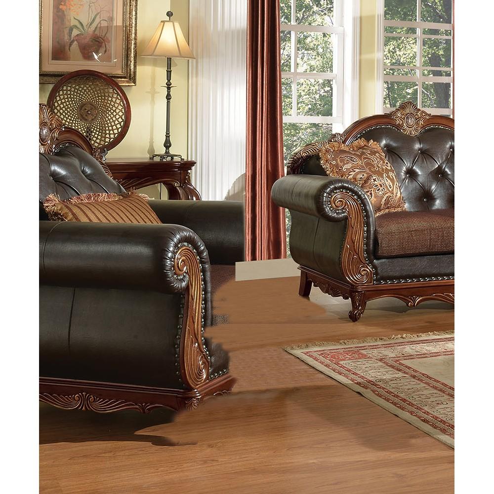 

    
Dark Brown Sofa and Loveseat Set Classic Acme Furniture 51590  Dorothea
