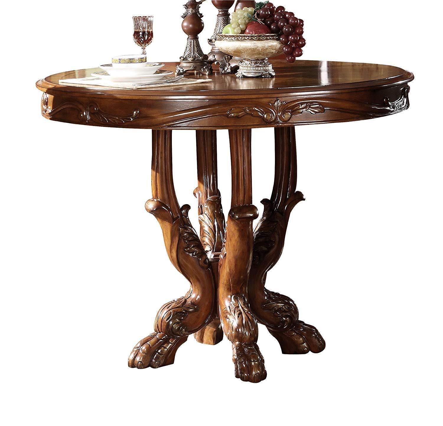 Traditional Counter Height Table Dresden 12160 12160 Dresden in Cherry, Dark Brown Lacquer