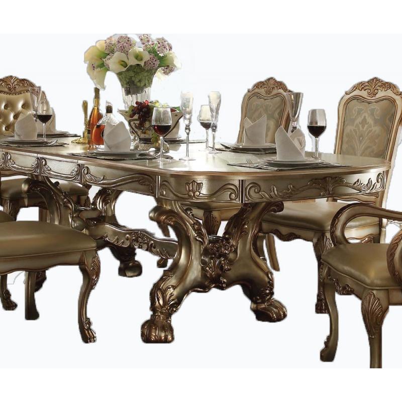 

        
Acme Furniture Dresden 63150 Dining Table Set Bone/Gold Polyurethane 00840412930942
