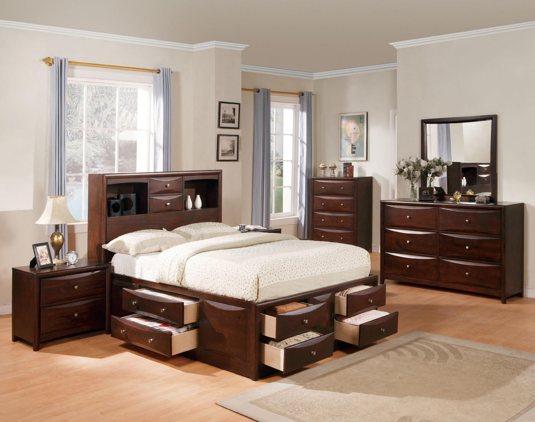 

    
Acme Furniture 04070Q Manhattan Espresso Bookcase Queen Storage Bedroom Set 4Pcs
