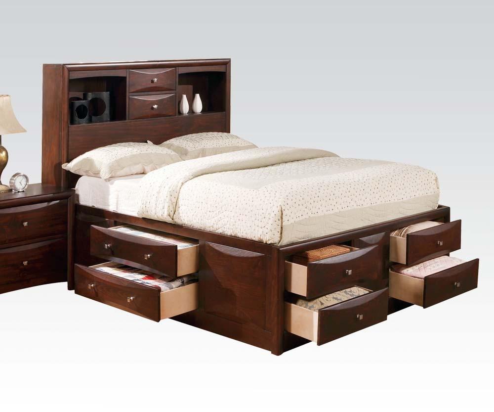 

    
Acme Furniture 04070Q Manhattan Espresso Bookcase Queen Storage Bedroom Set 4Pcs
