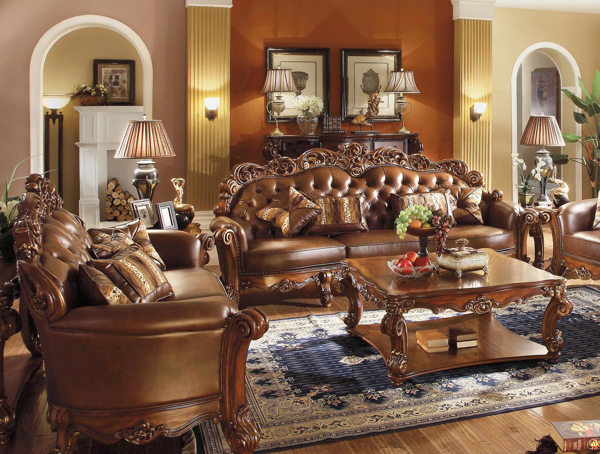 

    
Victorian Oversized Sofa Set 5Pcs Vendome-52000 Cherry PU & Cherry Wood Acme
