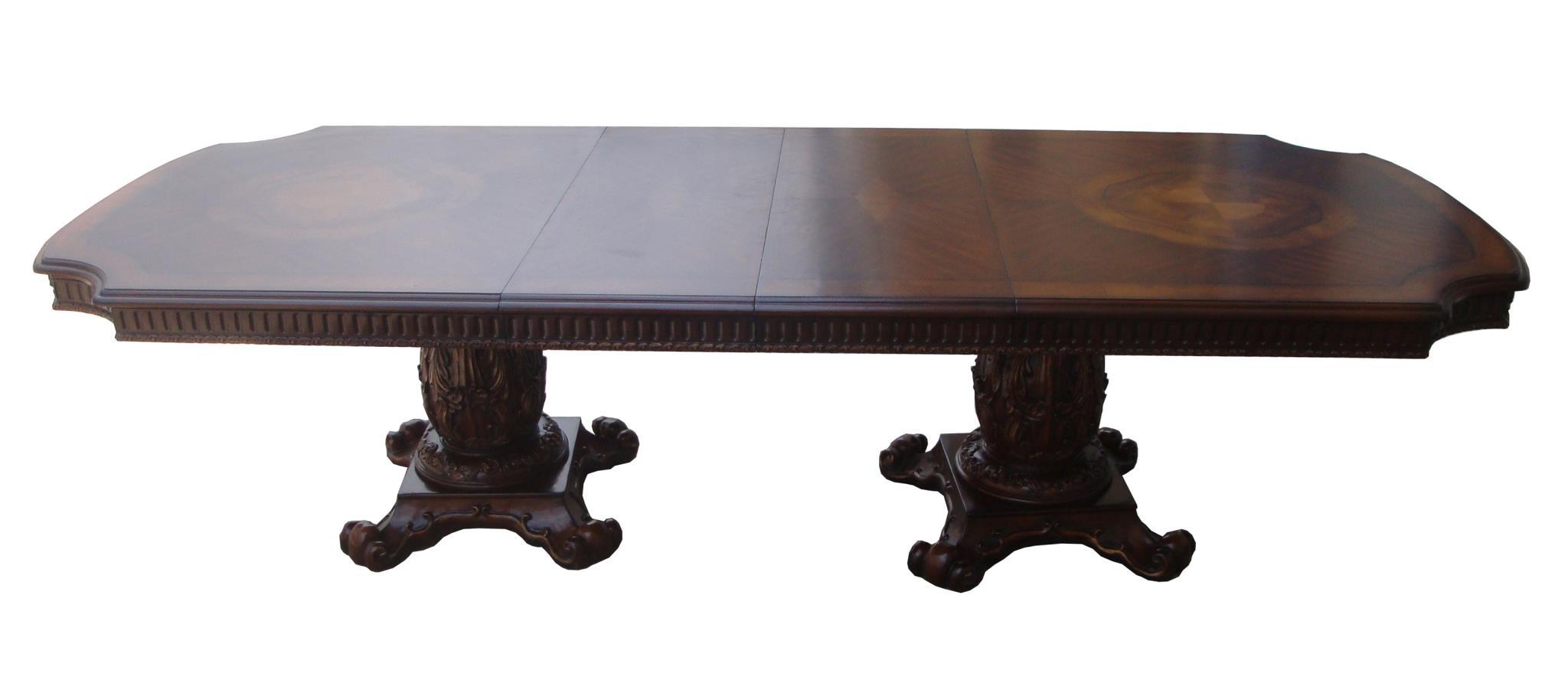 

    
Cherry Extendable Double Pedestal Dining Table Acme Furniture 60000 Vendome
