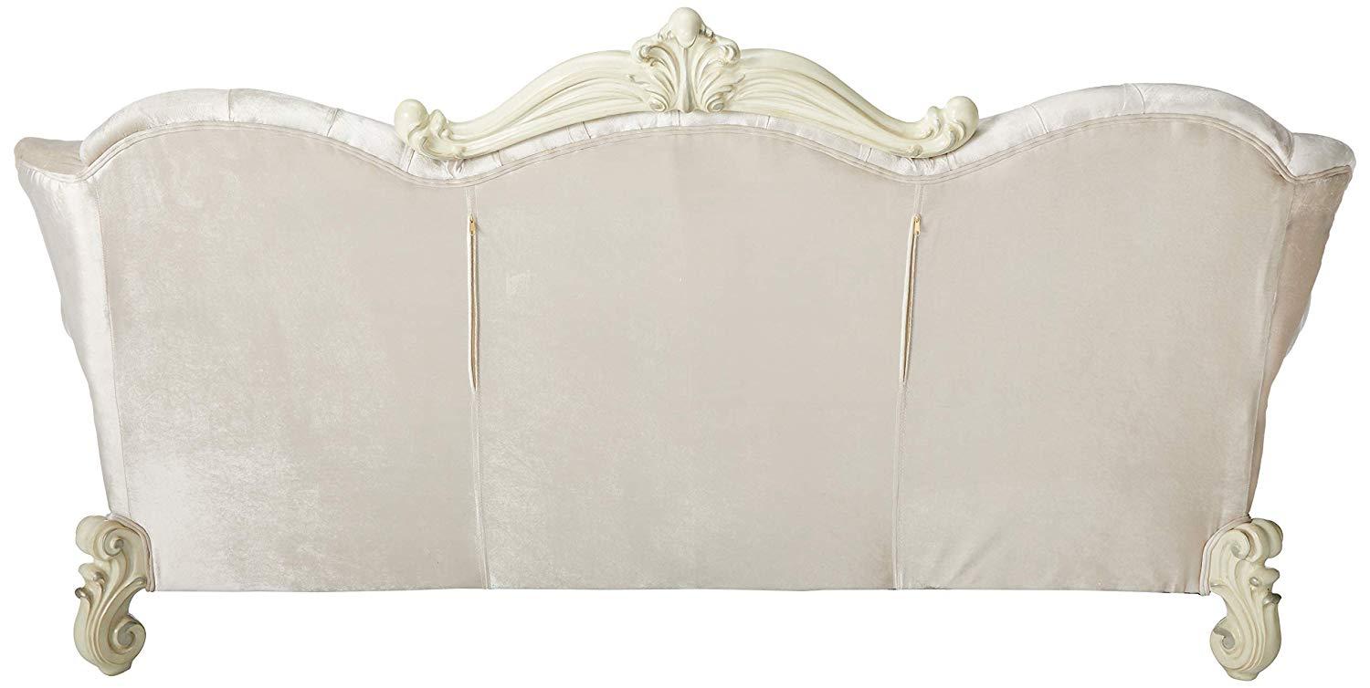 

    
 Photo  Ivory Velvet & Bone White Sofa Set 5Pc Vintage Traditional Versailles 52105 Acme
