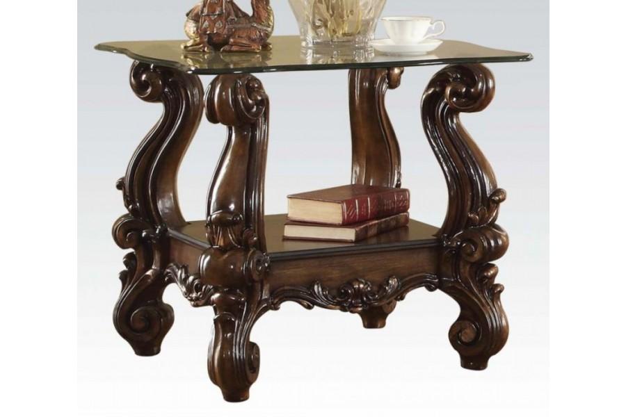 

    
Acme Furniture Versailles Coffee Table End Table Brown/Cherry 82100 Versailles -Table Set -3
