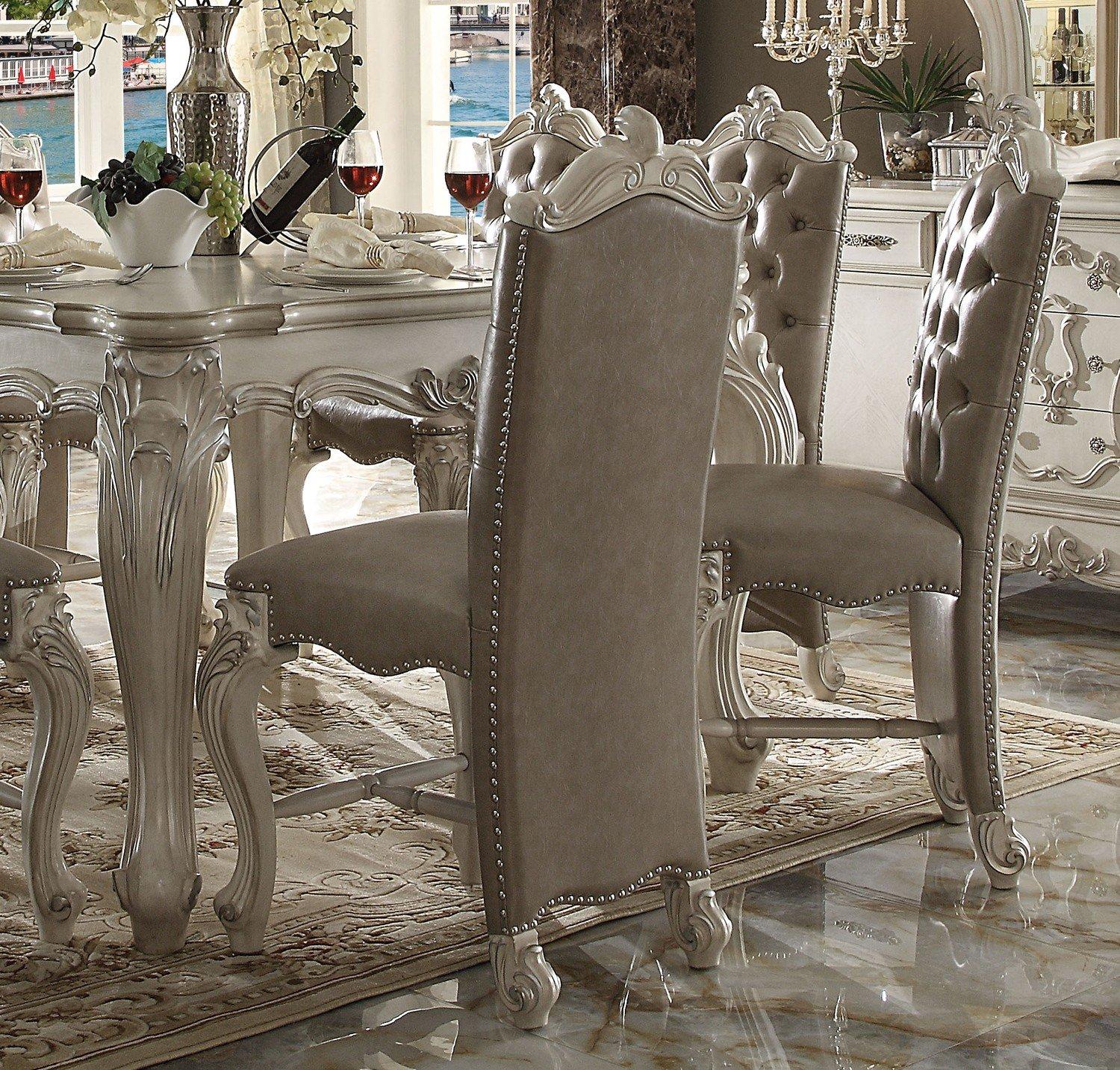 

        
Acme Furniture Versailles  61150 61152 Counter Dining Set White/Gray Polyurethane 00840412052477
